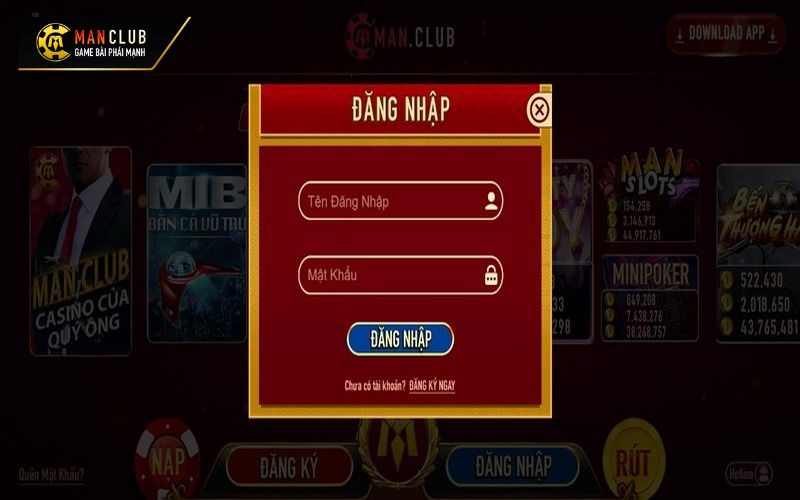 Đăng nhập Manclub chi tiết qua các bước