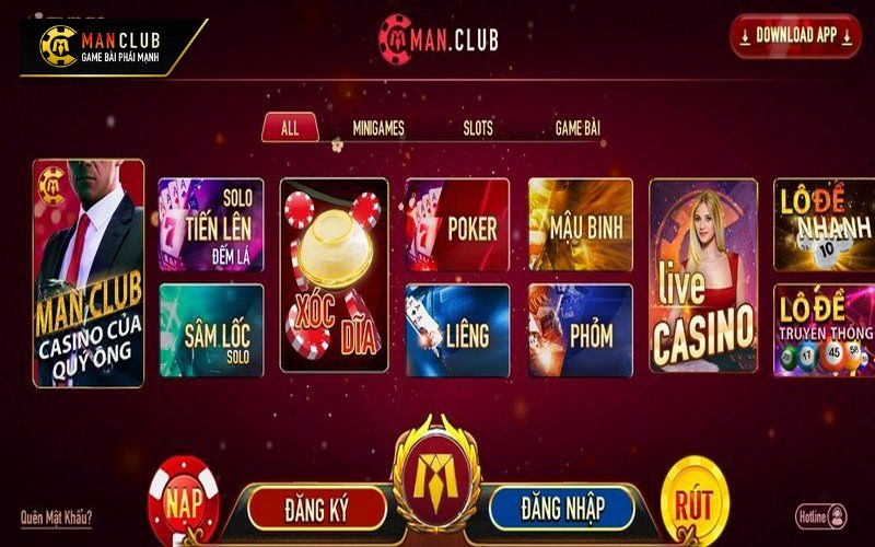 Manclub cung cấp đa dạng nhiều dòng game đổi thưởng hấp dẫn